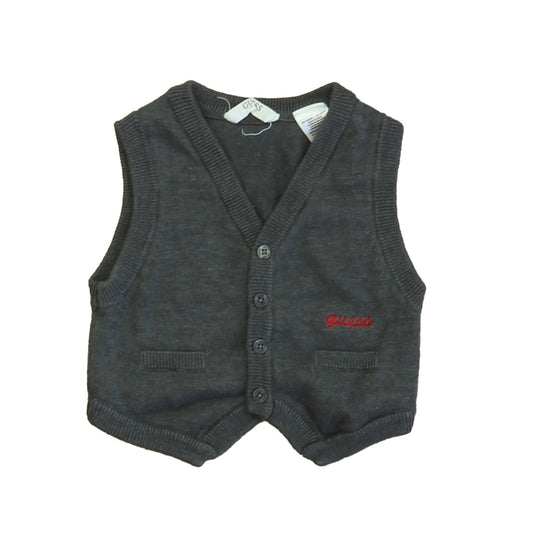 Guess Boys Gray Sweater Vest Size: 12 Months Gray
