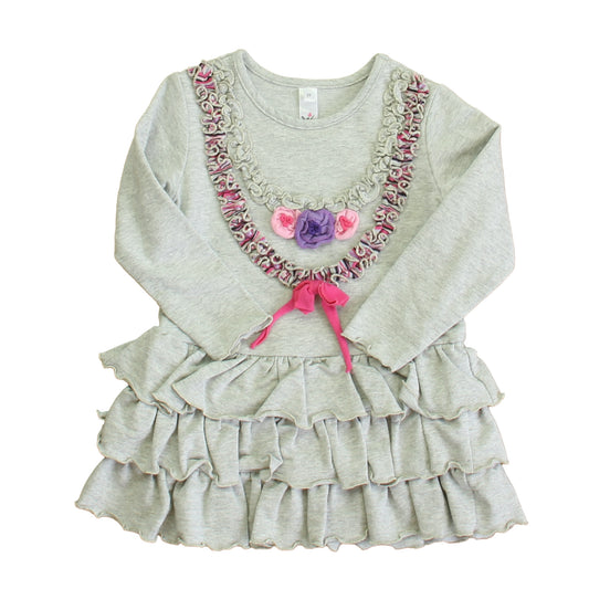 Love U Lots Girls Gray Dress Size: 2T Gray