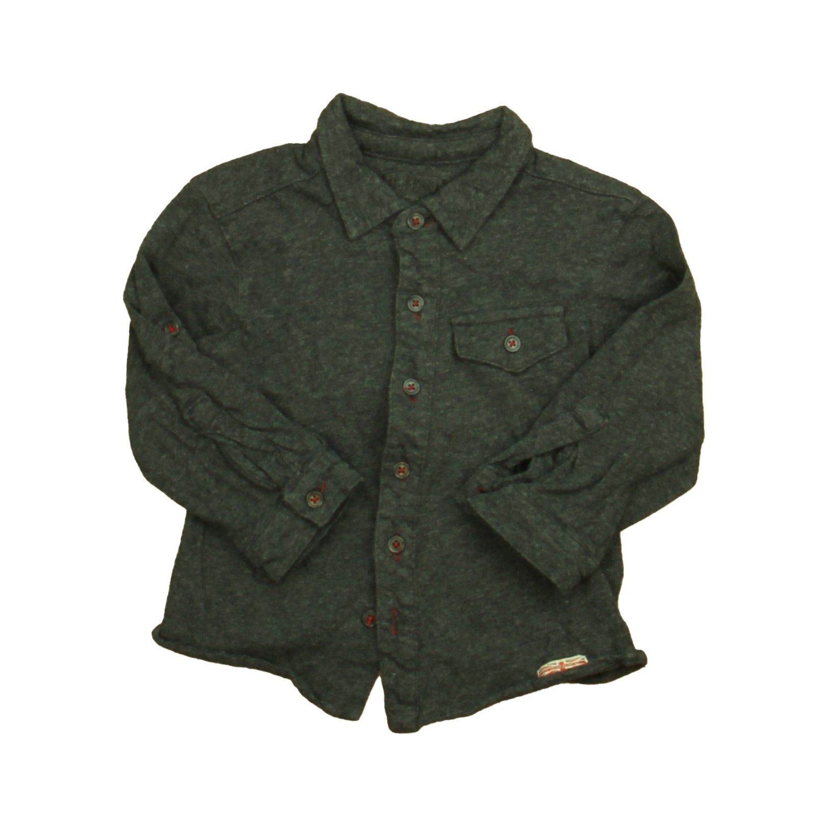 Hudson Boys Gray Button Down Long Sleeve Size: 2T Gray