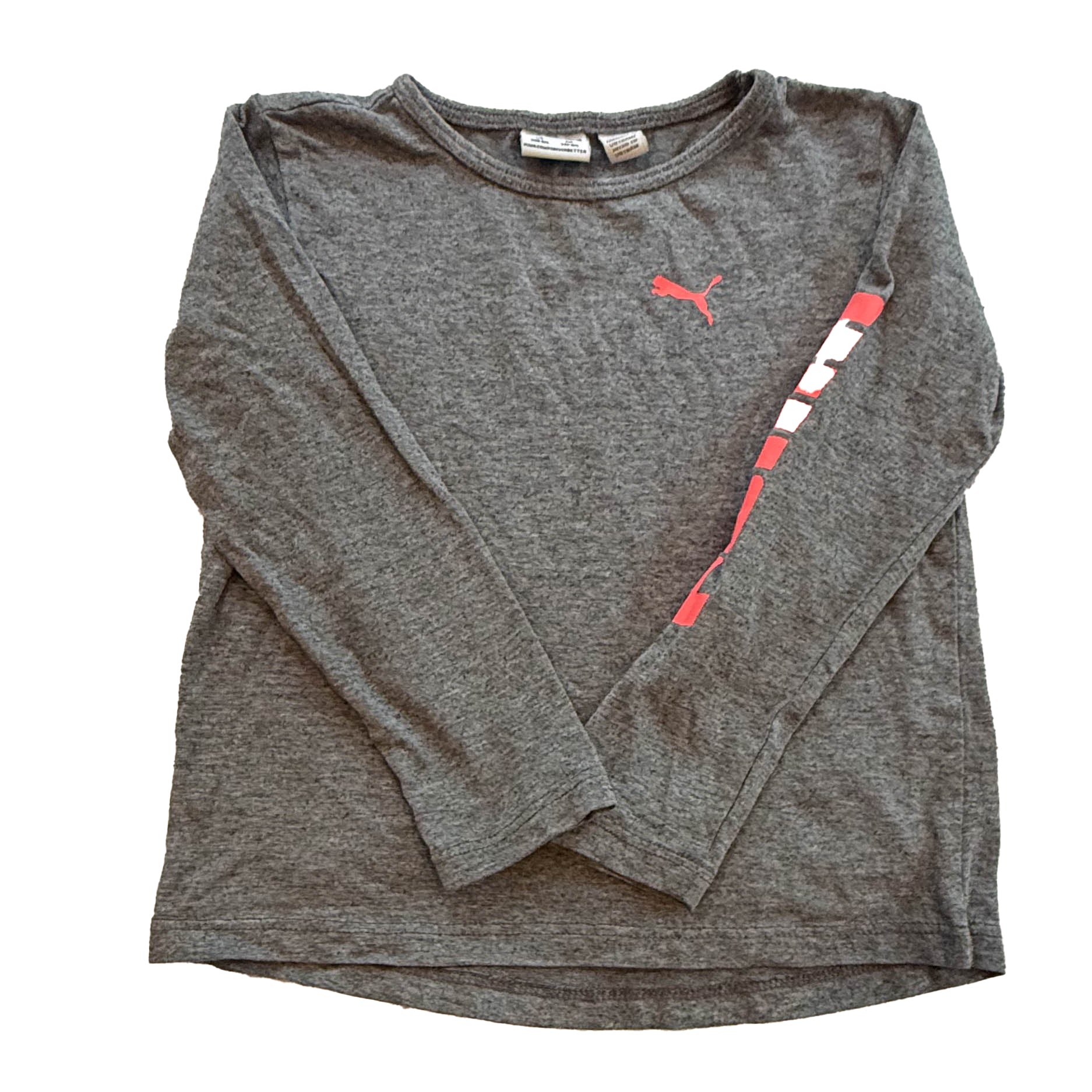 Puma Girls Gray Long Sleeve T-Shirt Size: 3-4T Gray