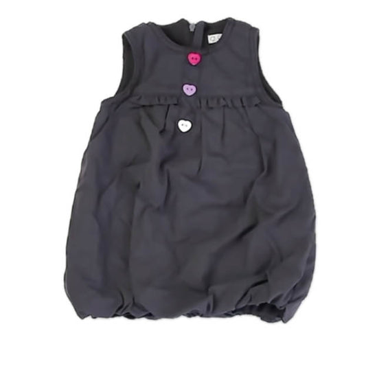 Kitchou Girls Gray Romper Size: 9 Months Gray