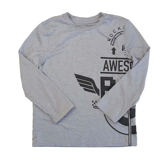 Rockets Of Awesome Boys Gray Long Sleeve T-Shirt Size: 6 Years Gray