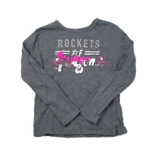 Rockets of Awesome Girls Gray Long Sleeve T-Shirt Size: 8 Years Gray