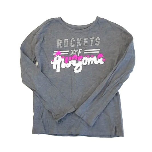 Rockets Of Awesome Girls Gray Long Sleeve T-Shirt Size: 8 Years Gray