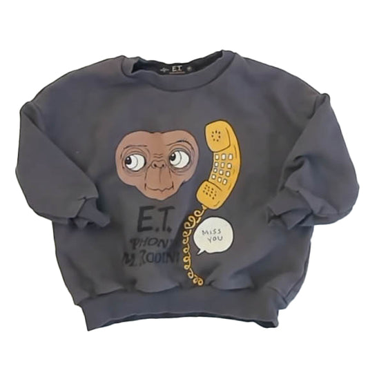 E.T. Boys Gray Sweatshirt Size: 12-18 Months Gray