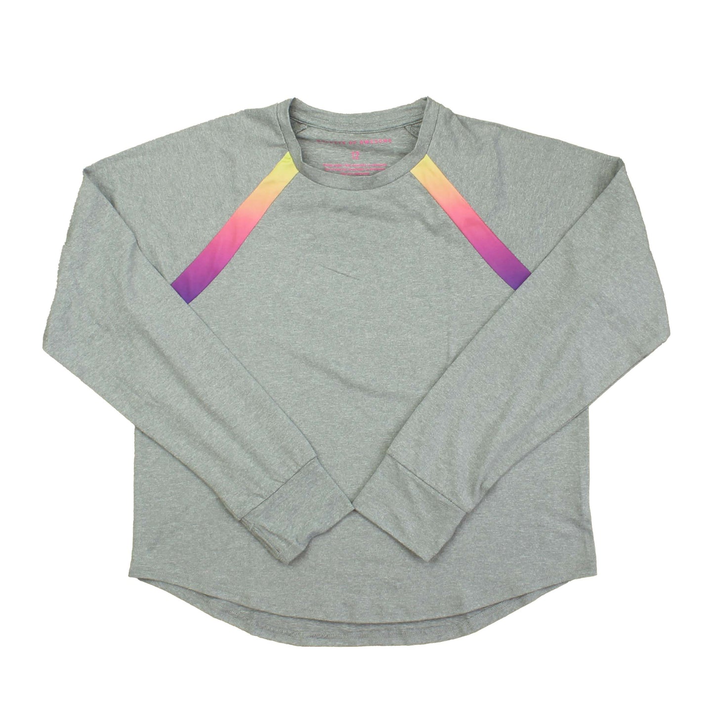 Rockets Of Awesome Girls Gray Athletic Top Size: 12 Years