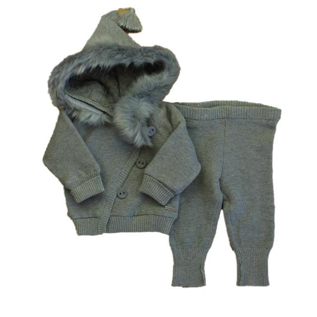 PomPomme Unisex Gray Apparel Sets Size: 6 Months Gray