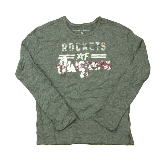 Rockets Of Awesome Girls Gray Long Sleeve T-Shirt Size: 8 Years Gray