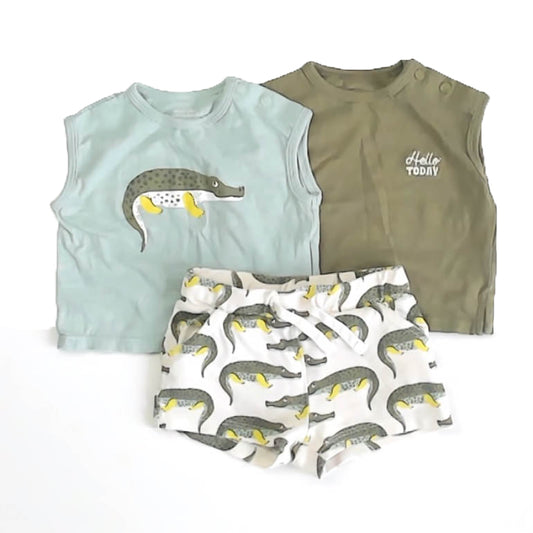 Bout Chou Boys Green Alligators Apparel Sets Size: 6 Months Green Alligators