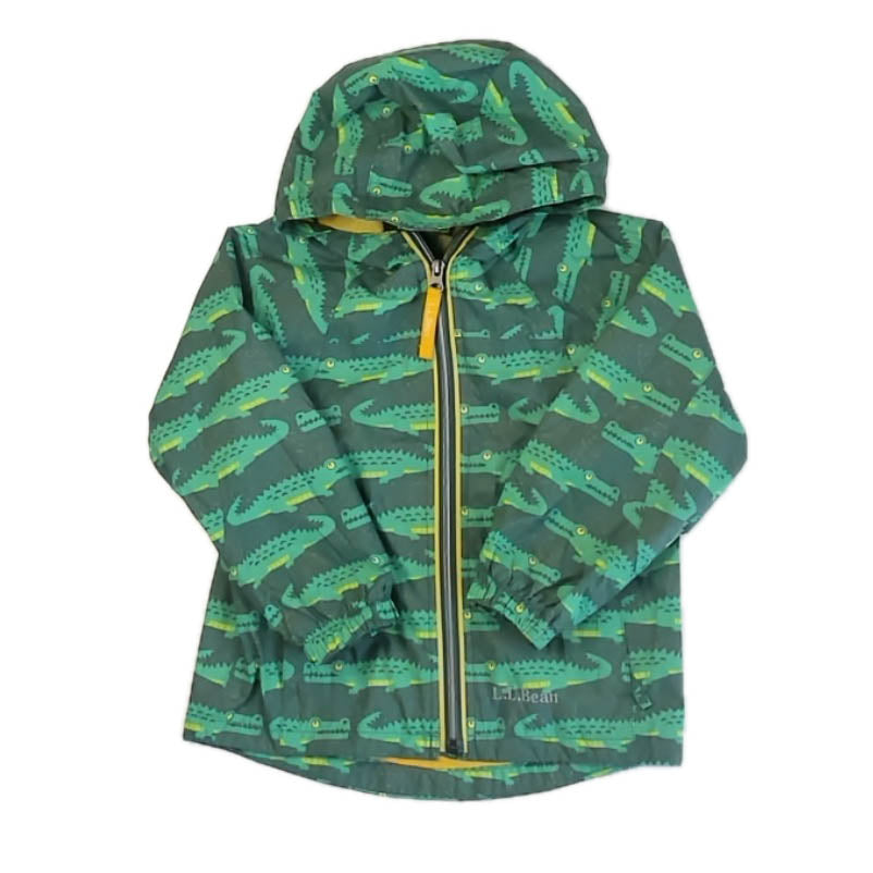 LL Bean Boys Green Alligators Rain Coat Size: 4T Green Alligators
