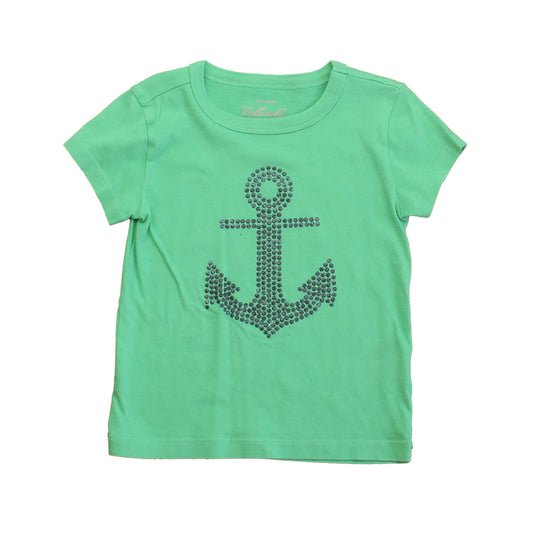 Crewcuts Girls Green Anchor T-Shirt Size: 3T