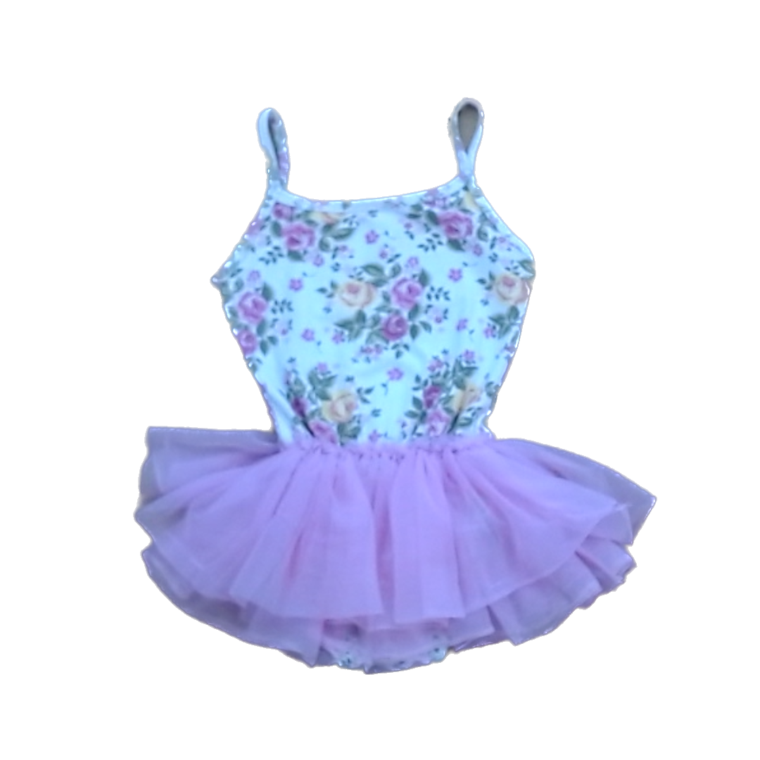 Girls Green and Pink Floral Dance Class Leotard Costume Size: 2T - 3T Green and Pink Floral Dance Class Leotard