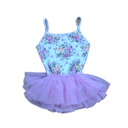 Girls Green and Pink Floral Dance Class Leotard Costume Size: 2T - 3T Green and Pink Floral Dance Class Leotard