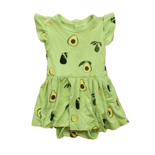 Kyte Girls Green Avocados Dress Size: 3-6 Months Green Avocados