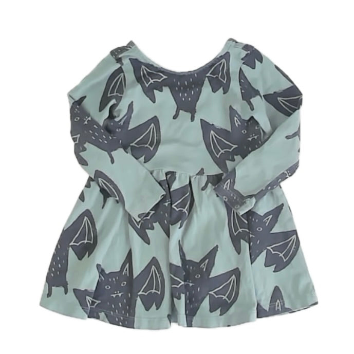 Tea Collection Girls Green Bats Dress Size: 6-9 Months Green Bats