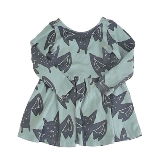 Tea Collection Girls Green Bats Dress Size: 6-9 Months Green Bats