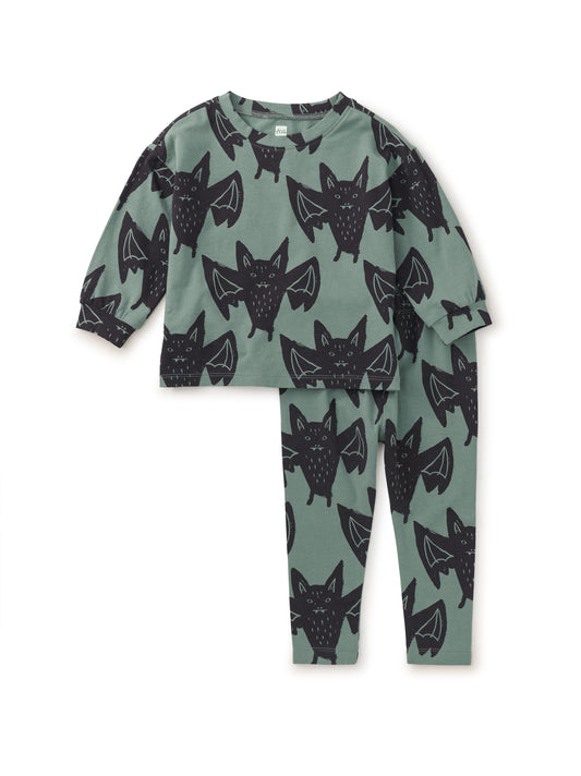 Tea Collection Boys Green Bats Apparel Sets Size: 12-18 Months Green Bats