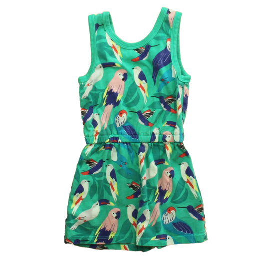 Tea Girls Green Bird Romper Size: 4T Green Bird
