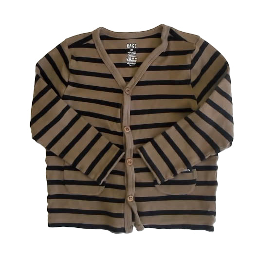 Rags Boys Green | Black Stripe Long Sleeve Shirt Size: 2T Green | Black Stripe