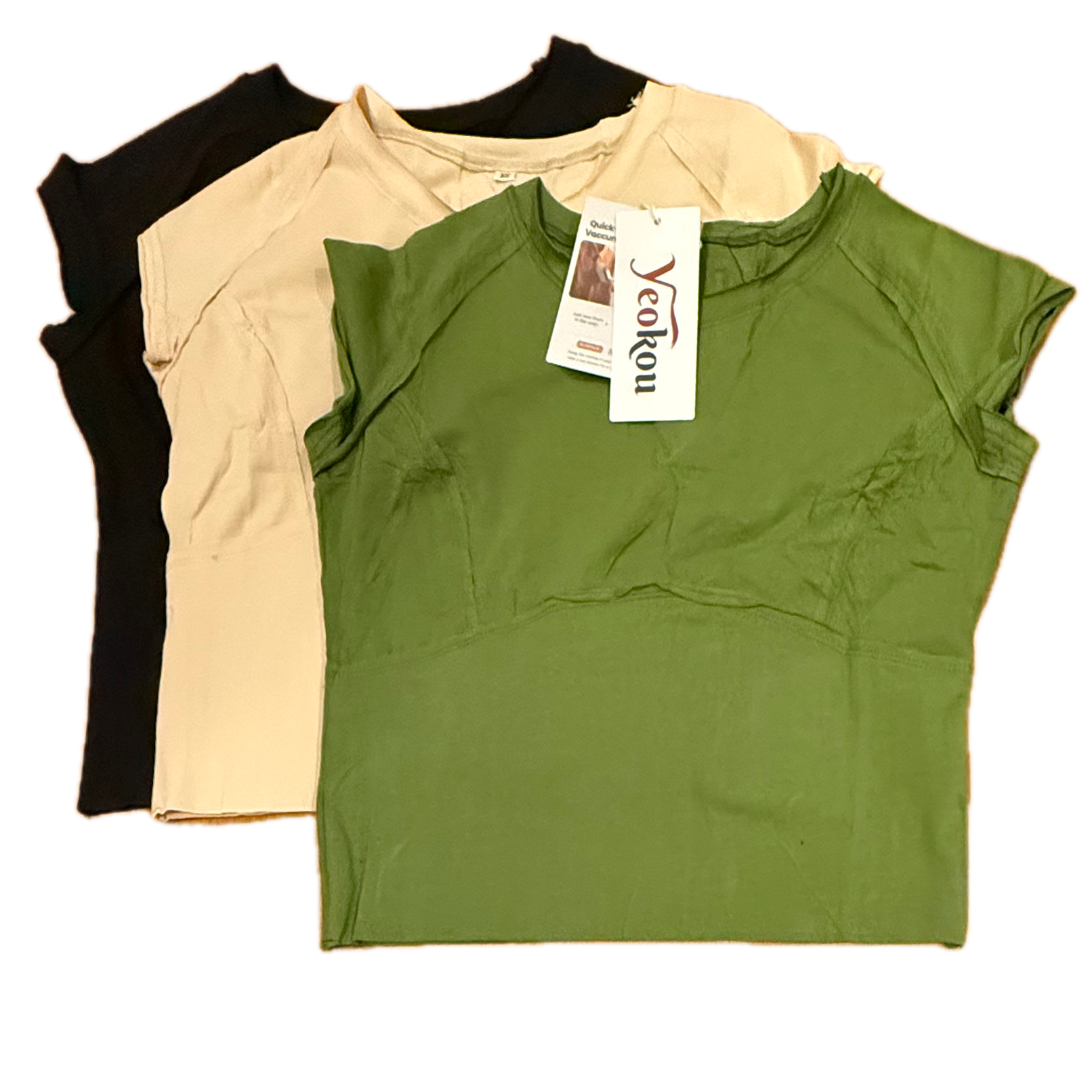 Yeokou Girls Green | Black | Tan T-Shirt Size: Junior XS Green | Black | Tan