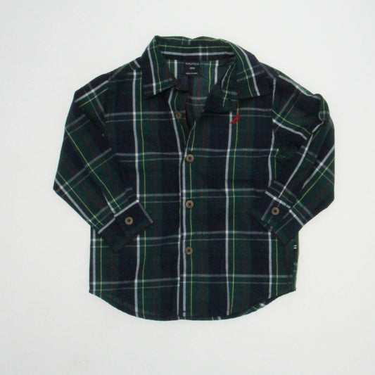 Nautica Boys Green | Blue | Plaid Button Down Long Sleeve Size: 18 Months Green | Blue | Plaid