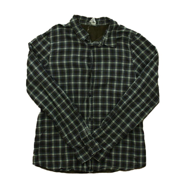 Bonpoint Boys Green | Blue Plaid Button Down Long Sleeve Size: 12 Years