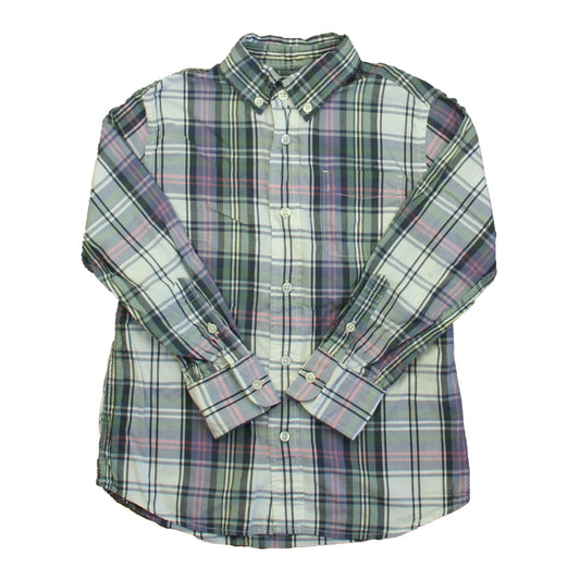 Crewcuts Boys Green | Blue | Plaid Button Down Long Sleeve Size: 4-5T