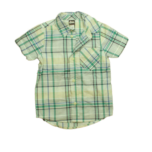 Tea Boys Green | Blue Plaid Button Down Short Sleeve Size: 3T