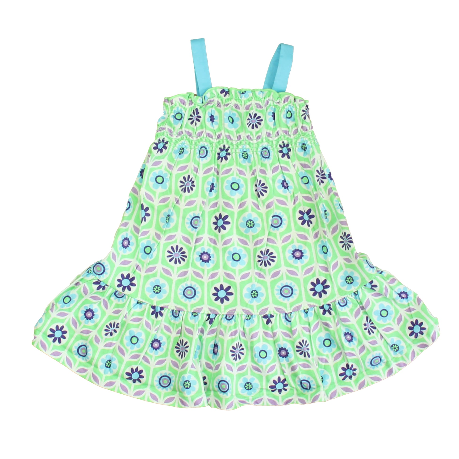 Hanna Andersson Girls Green | Blue | Purple Dress Size: 18-24 Months Green | Blue | Purple
