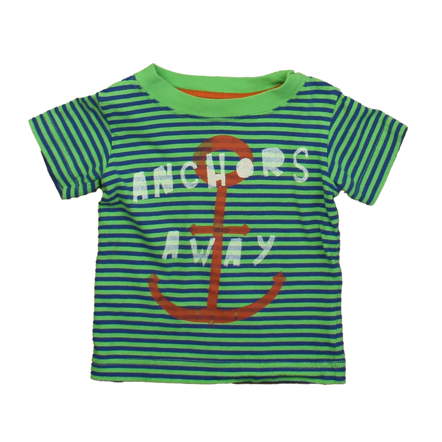Kitestrings Boys Green | Blue Stripe T-Shirt Size: 6-9 Months Green | Blue Stripe