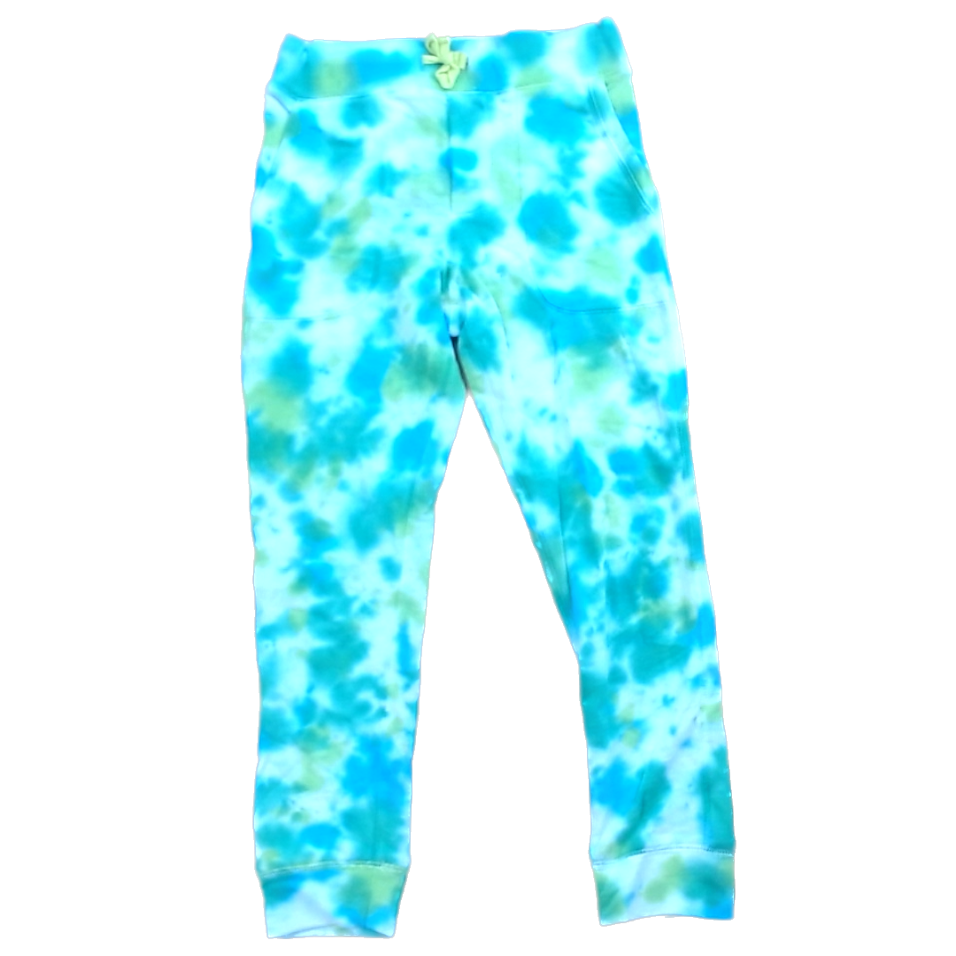 Rockets Of Awesome Boys Green Blue Tie-Dye Casual Pants Size: 6 Years Green Blue Tie-Dye