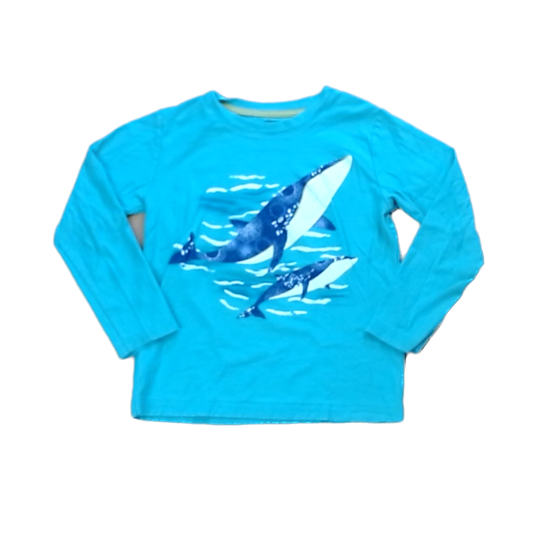 Tea Collection Boys Green Blue | Whales Long Sleeve Shirt Size: 6 Years Green Blue | Whales