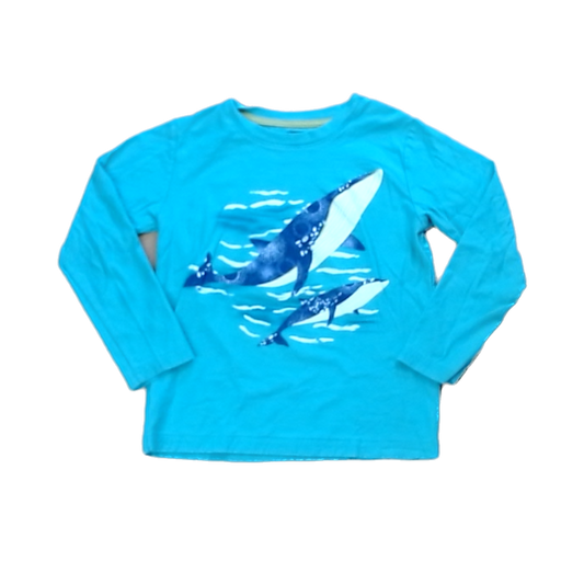 Tea Collection Boys Green Blue | Whales Long Sleeve Shirt Size: 6 Years Green Blue | Whales