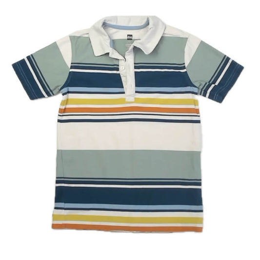 Tea Collection Boys Green | Blue | Yellow Stripe Polo Shirt Size: 10 Years Green | Blue | Yellow Stripe