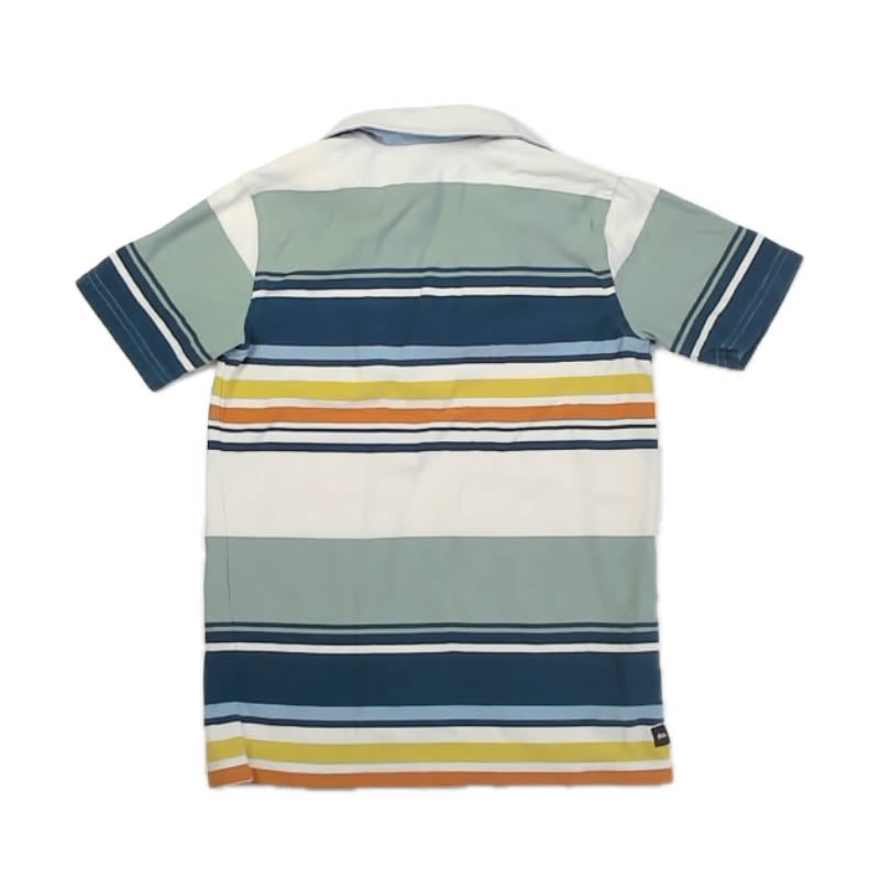 Tea Collection Boys Green | Blue | Yellow Stripe Polo Shirt Size: 10 Years Green | Blue | Yellow Stripe