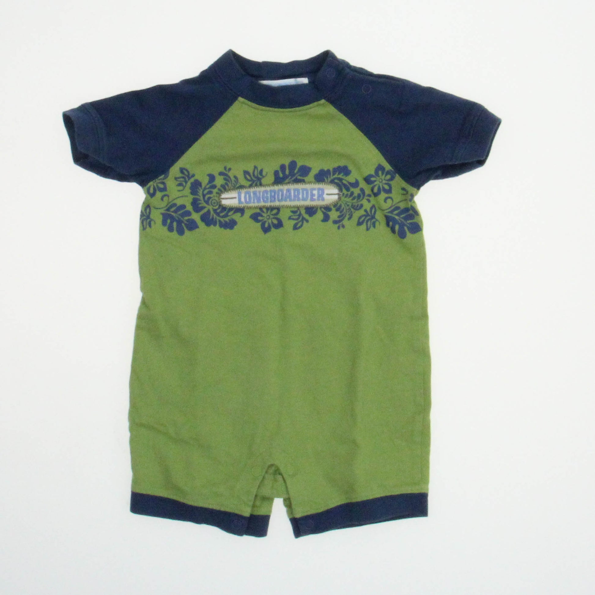 Janie and Jack Boys Green | Blue Romper Size: 0-3 Months Green | Blue