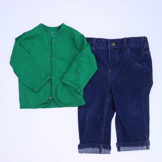 Primary.com | Cat & Jack Boys Green | Blue Apparel Sets Size: 3-6 Months Green | Blue