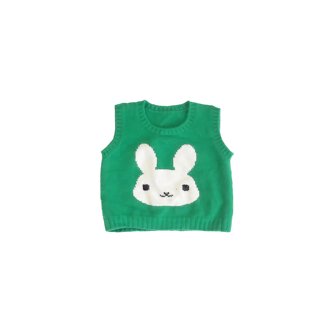 Unknown Unisex Green Bunny Sweater Vest Size: 5-8 Years* Green Bunny