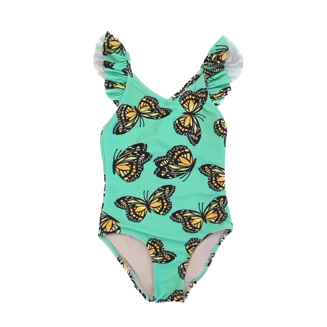 Tea Collection Girls Green | Butterflies Swimwear Size: 7T Green | Butterflies