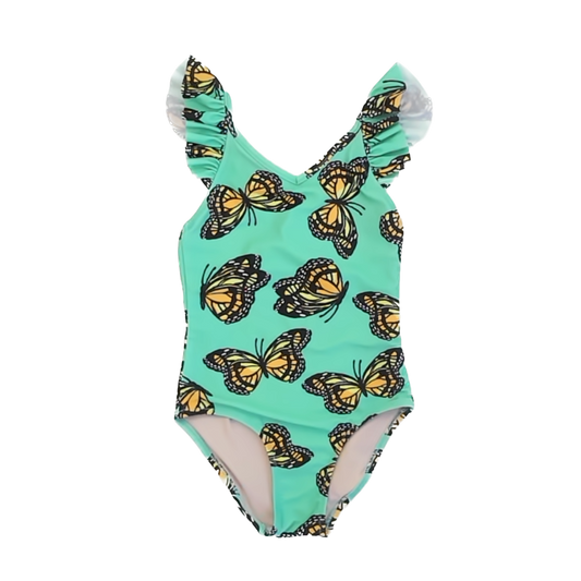 Tea Collection Girls Green | Butterflies Swimwear Size: 7T Green | Butterflies