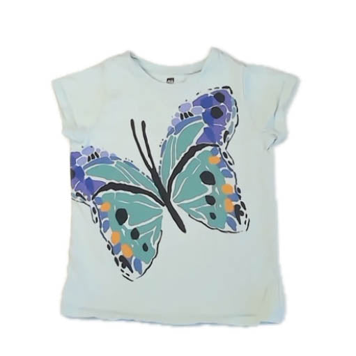 Tea Collection Girls Green Butterfly T-Shirt Size: 8 Years Green Butterfly