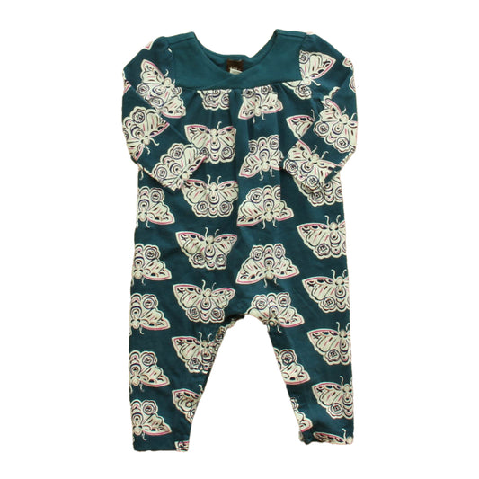 Tea Girls Green Butterfly Long Sleeve Outfit Size: 6-9 Months Green Butterfly