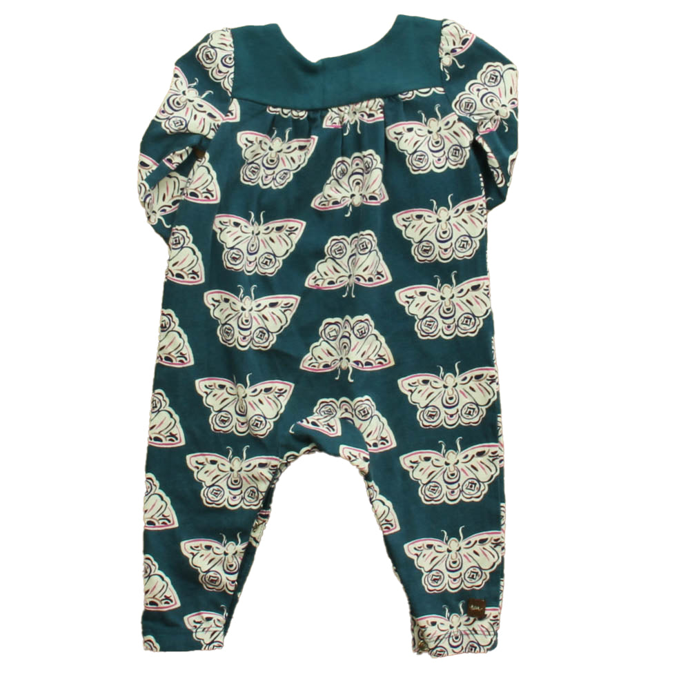 Tea Girls Green Butterfly Long Sleeve Outfit Size: 6-9 Months Green Butterfly