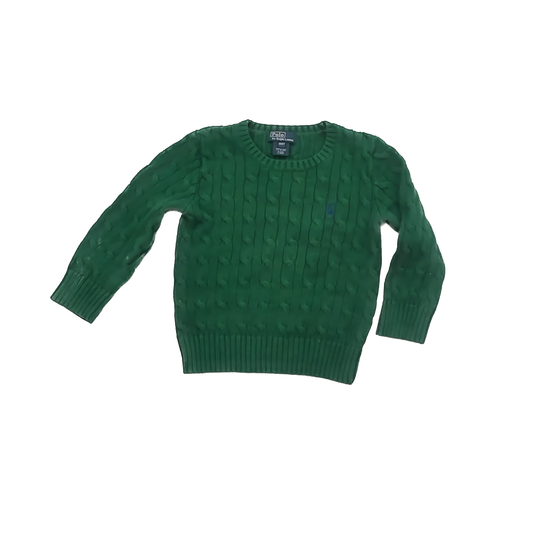 Ralph Lauren Unisex Green Cableknit Sweater Size: 4T Green Cableknit