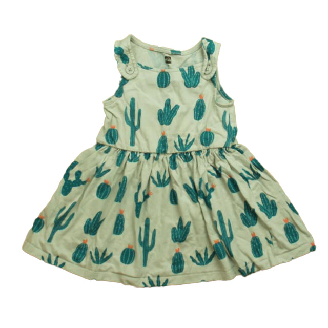 Tea Girls Green Cactus Dress Size: 2T