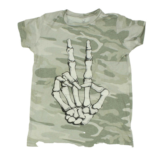 Lauren Moshi Girls Green Camo | White T-Shirt Size: 8 Years