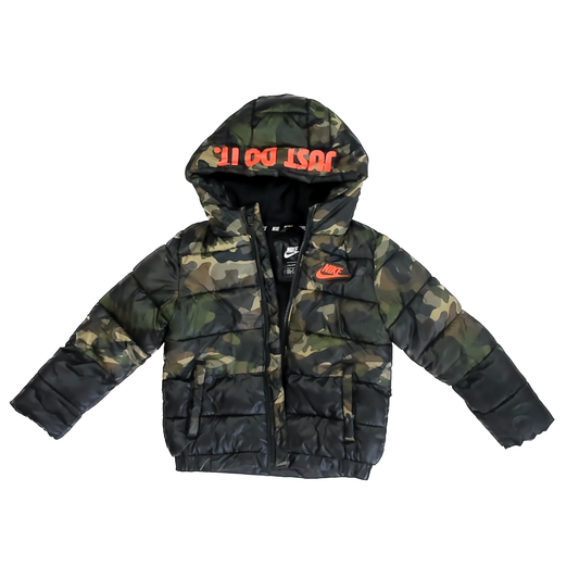 Nike Boys Green Camo Winter Coat Size: 3-4T Green Camo
