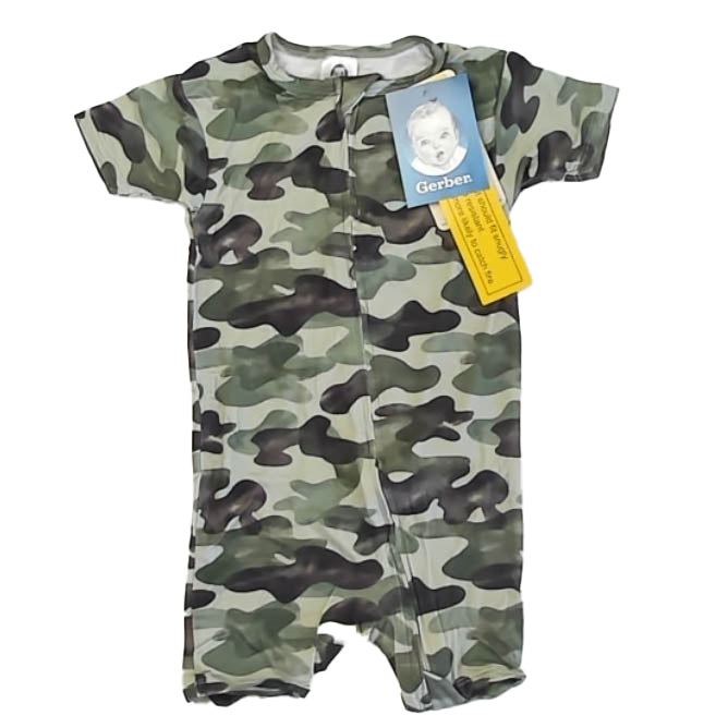Gerber Boys Green Camo 1-piece Non-footed Pajamas Size: 18 Months Green Camo