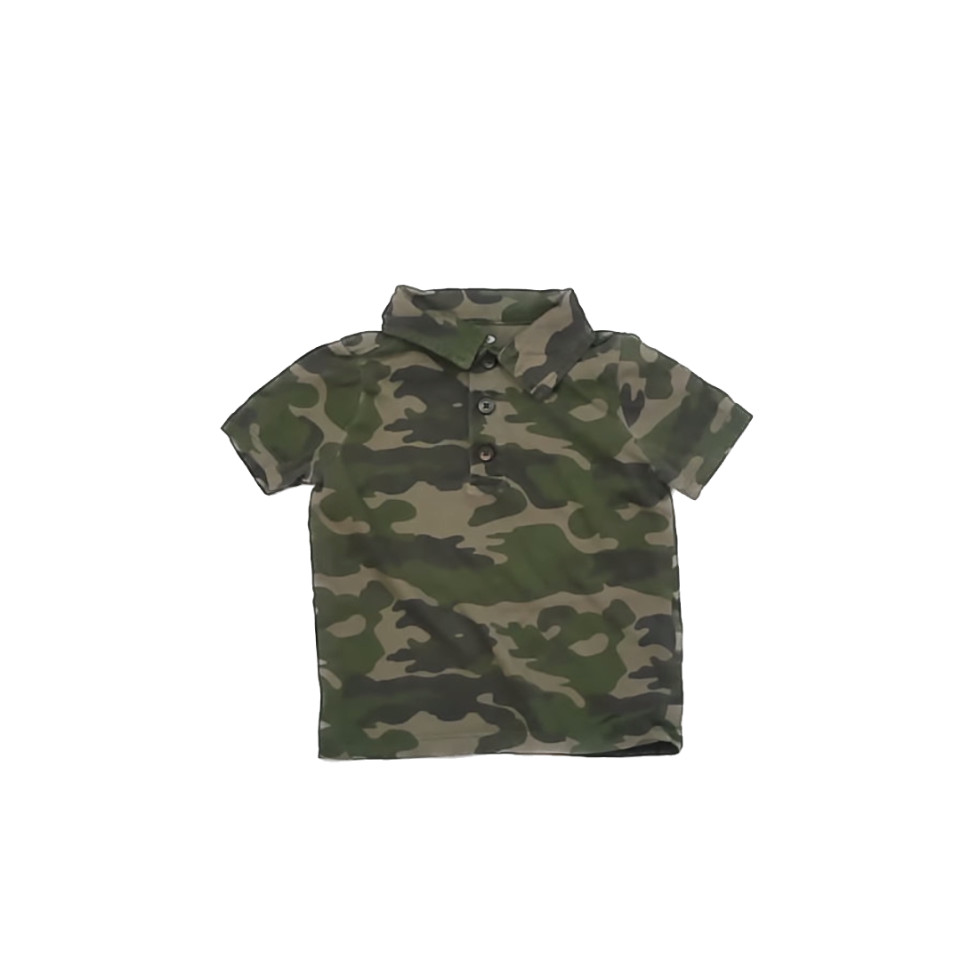 Old Navy Boys Green Camo Polo Shirt Size: 18-24 Months Green Camo