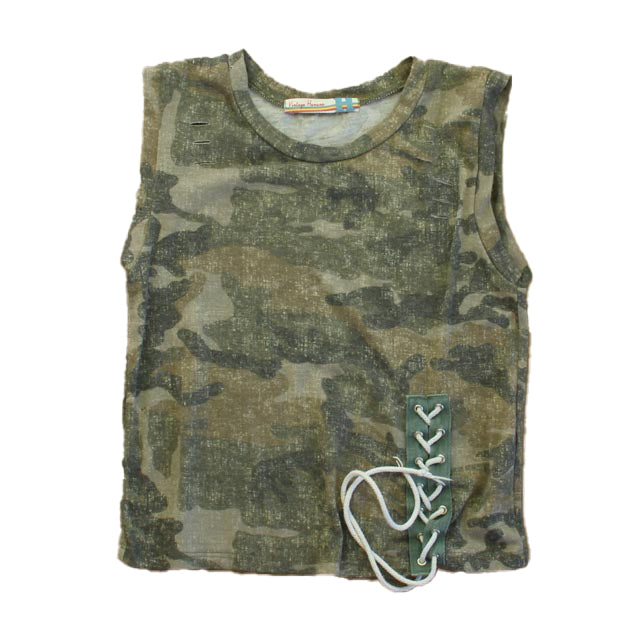 Vintage Havana Girls Green Camo Tank Top Size: 7-8 Years